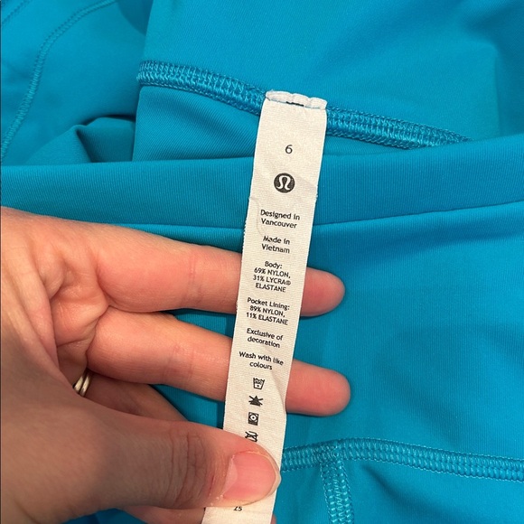 Lululemon Swift Speed High Rise Turquoise Tide Crop Leggings - Picture 7 of 9